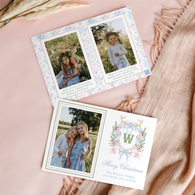 Cartes Pour Fêtes Annuelles Cimetière de Monogramme de Noël des papillons Prep (Créateur téléchargé)