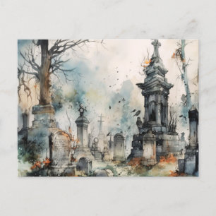 Cartes Pour Fêtes Annuelles Cimetière déplaisant et Beau Grey Halloween