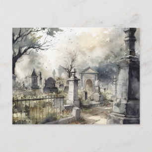 Cartes Pour Fêtes Annuelles Cimetière déplaisant et Beau Grey Halloween