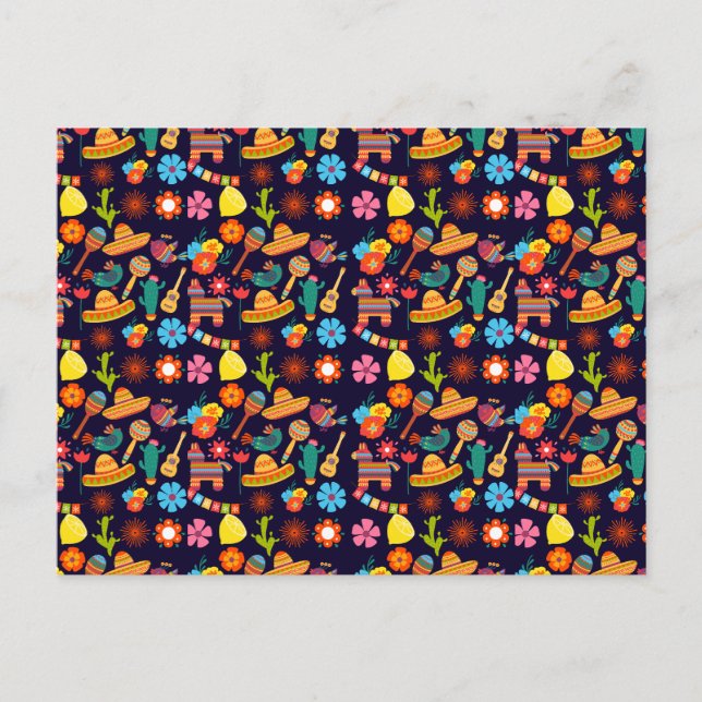 Cartes Pour Fêtes Annuelles Cinco De Mayo Mexicain mignon motif (Devant)