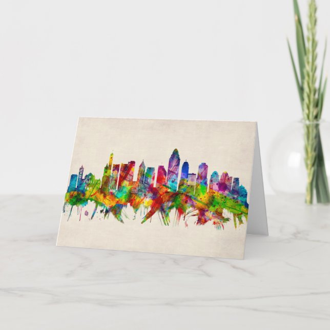 Cartes Pour Fêtes Annuelles Cinnati Ohio Skyline (Devant)