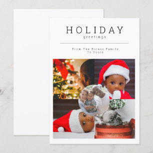 Cartes Pour Fêtes Annuelles Cinq photos de vacances personnalisées