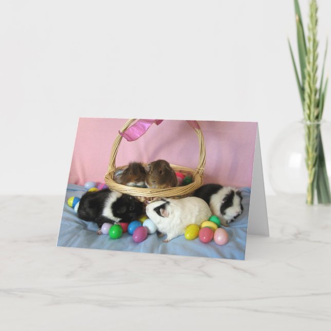 Cartes Pour Fêtes Annuelles Cinq porcs et un panier (Devant)