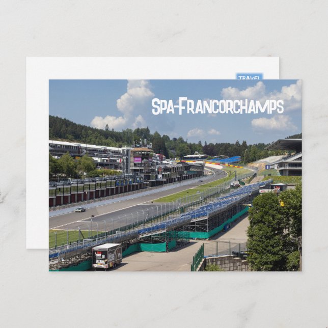 Cartes Pour Fêtes Annuelles Circuit automobile spa-Francorchamps, Belgique (Devant / Derrière)