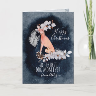 Cartes Pour Fêtes Annuelles Cirneco dell Etna Maman Noël personnalisé
