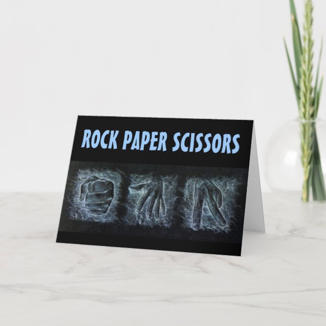 Cartes Pour Fêtes Annuelles Ciseaux de papier rocheux (Devant)