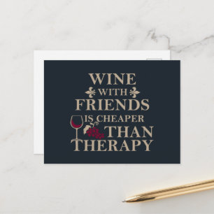 Cartes Pour Fêtes Annuelles Citation amusante sur le vin et les amis