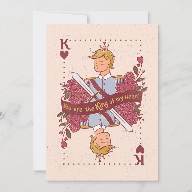 Cartes Pour Fêtes Annuelles Citation d'amour "Vous êtes le roi de mon coeur" C (Devant)