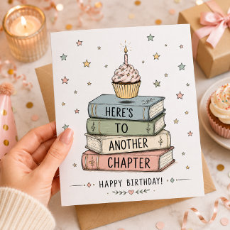 Cartes Pour Fêtes Annuelles Citation d'anniversaire de lecteur de livre aquare