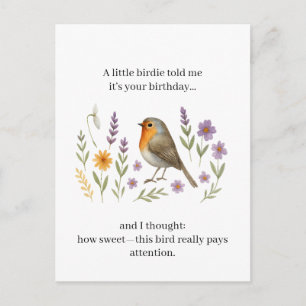 Cartes Pour Fêtes Annuelles Citation d'anniversaire drôle d'oiseau Potins sa