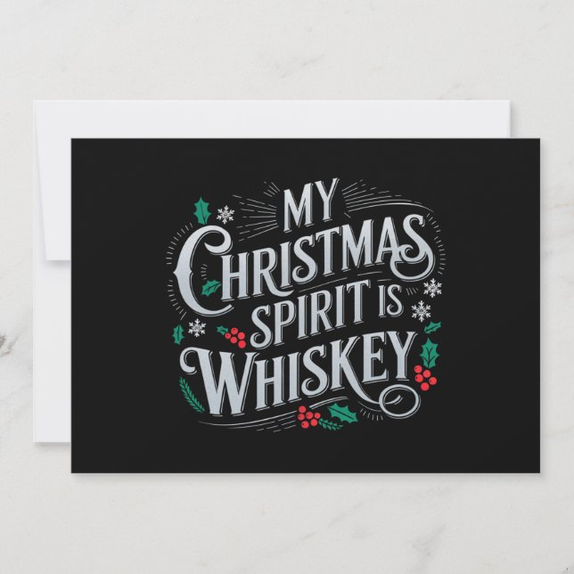 Cartes Pour Fêtes Annuelles Citation de buveur pour amateurs de whisky de Noël (Devant)