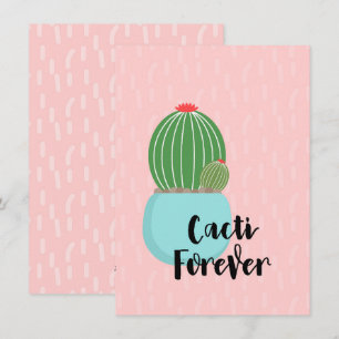 Cartes Pour Fêtes Annuelles Citation de Cactus Mignon