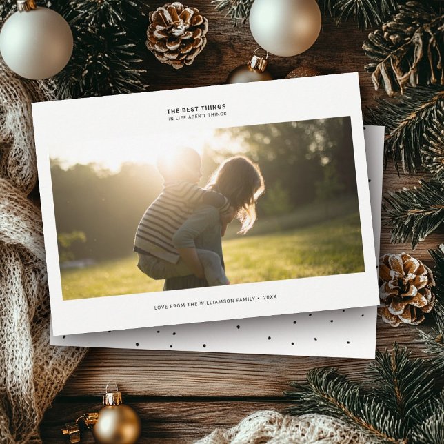 Cartes Pour Fêtes Annuelles Citation de gratitude moderne | Photo de famille m (Créateur téléchargé)