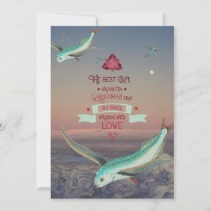 Cartes Pour Fêtes Annuelles Citation de Noël sur les poissons volants surréali