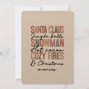 Cartes Pour Fêtes Annuelles Citation de typographie Boho Joyeux Noël 