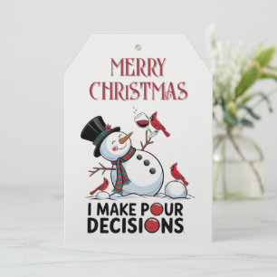 Cartes Pour Fêtes Annuelles Citation de vin de bonhomme de neige Noël hiver