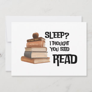 Cartes Pour Fêtes Annuelles Citation drôle d'amateur de livres Sommeil Je pens