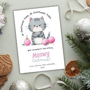 Cartes Pour Fêtes Annuelles Citation drôle de chat Humour Animalerie Meowy Cat