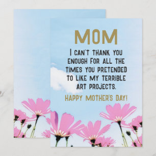 Cartes Pour Fêtes Annuelles Citation drôle de maman humour fleurs floral Fête