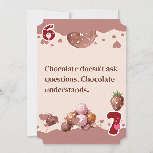 Cartes Pour Fêtes Annuelles Citation drôle pour les amoureux du chocolat pour  (Devant)
