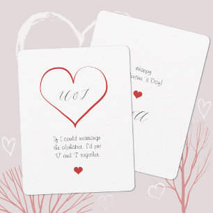 Cartes Pour Fêtes Annuelles Citation minimaliste Coeur de la Saint-Valentin