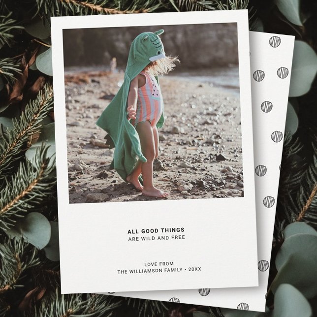 Cartes Pour Fêtes Annuelles Citation moderne minimale | Citation photo simple (Créateur téléchargé)