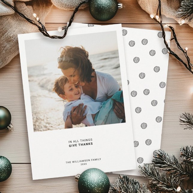 Cartes Pour Fêtes Annuelles Citation moderne minimale | Photo de remerciement  (Créateur téléchargé)