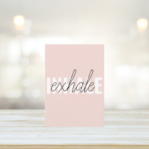 Cartes Pour Fêtes Annuelles Citation moderne Pastel Pink Inhale Exhale
