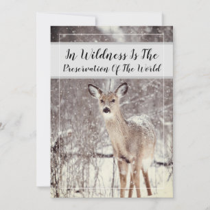 Cartes Pour Fêtes Annuelles Citation sur la faune forestière Cerf Neige Vacanc