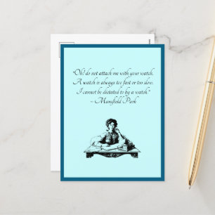 Cartes Pour Fêtes Annuelles Citation Temps Jane Austen - Mansfield Park Vintag