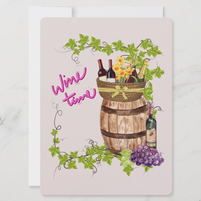 Cartes Pour Fêtes Annuelles Citations de design de vin (Devant)