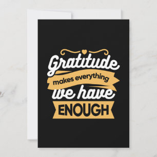 Cartes Pour Fêtes Annuelles Citations de la typographie de la Gratitude inspir