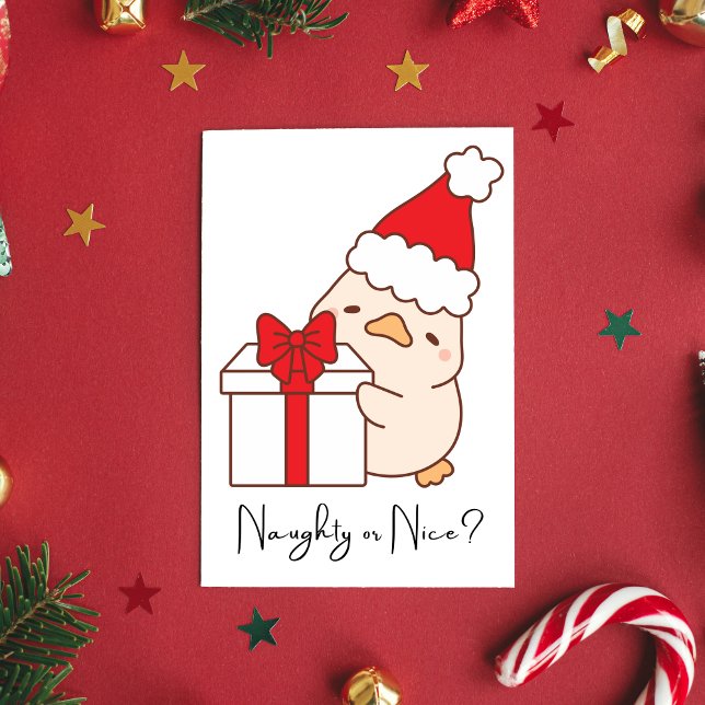 Cartes Pour Fêtes Annuelles Citations drôles de Noël personnalisées pour les a (Naughty or nice? Holiday card)
