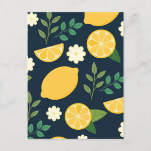 Cartes Pour Fêtes Annuelles Citron et feuilles minimalistes