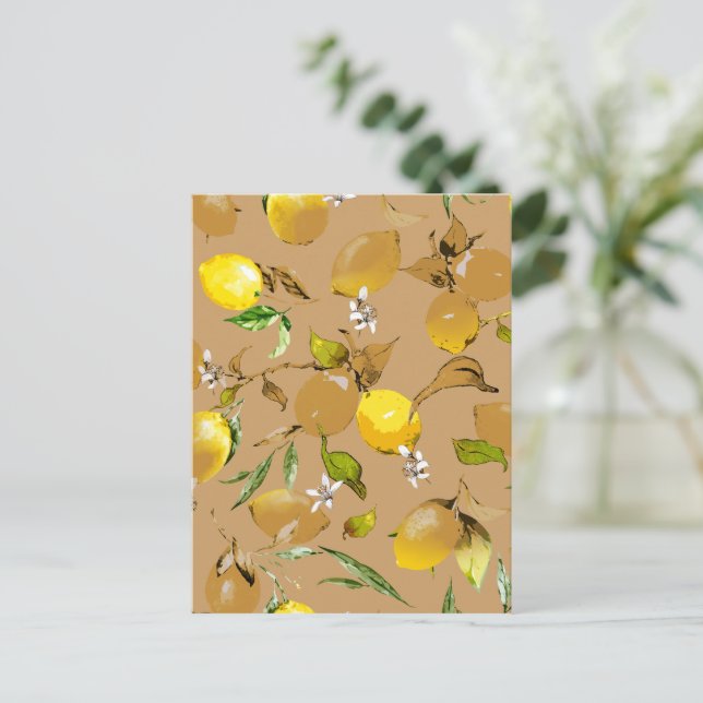 Cartes Pour Fêtes Annuelles citrons d'aquarelle 33 (Debout devant)