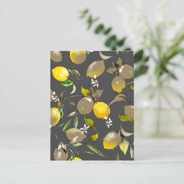 Cartes Pour Fêtes Annuelles citrons d'aquarelle 35 (Debout devant)
