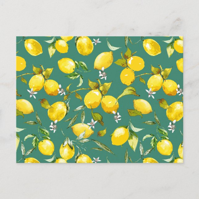 Cartes Pour Fêtes Annuelles citrons d'aquarelle 6 (Devant)