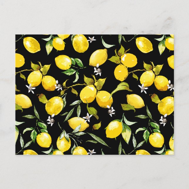 Cartes Pour Fêtes Annuelles citrons d'aquarelle 7 (Devant)