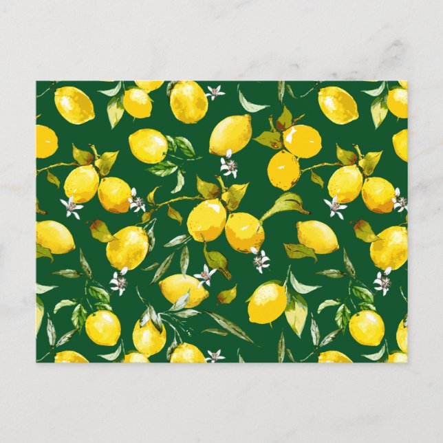 Cartes Pour Fêtes Annuelles citrons d'aquarelle 9 (Devant)