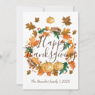 Cartes Pour Fêtes Annuelles Citrouille automne automne feuilles bon thanksgivi