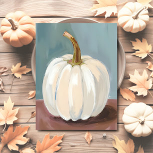 Cartes Pour Fêtes Annuelles Citrouille blanche de Thanksgiving aquarelle