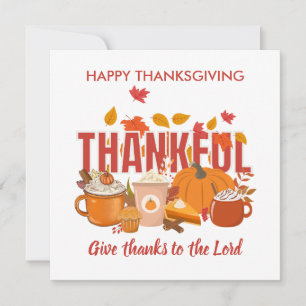 Cartes Pour Fêtes Annuelles Citrouille chrétien Bon thanksgiving MERVEILLEUX