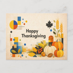 Cartes Pour Fêtes Annuelles Citrouille de Thanksgiving géométrique rétro joyeu