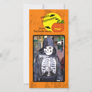 Cartes Pour Fêtes Annuelles Citrouille d'Halloween avec arrière - plan en détr