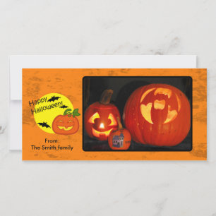 Cartes Pour Fêtes Annuelles Citrouille d'Halloween avec arrière - plan en détr