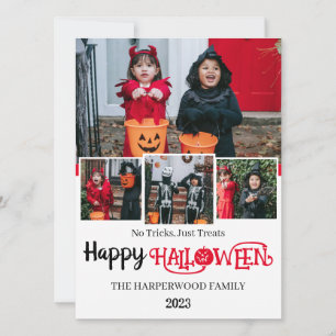 Cartes Pour Fêtes Annuelles Citrouille d'Halloween en photo montage avec Boo
