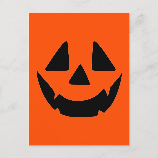 Cartes Pour Fêtes Annuelles Citrouille d'Halloween visage de Jack O Lanterne (Devant)