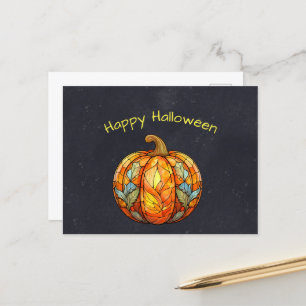 Cartes Pour Fêtes Annuelles Citrouille en verre orange d'Halloween