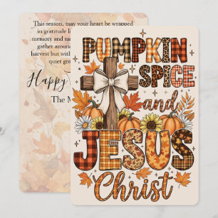Cartes Pour Fêtes Annuelles Citrouille Épicée et Jésus-Christ   Foi et Automne