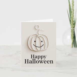 Cartes Pour Fêtes Annuelles Citrouille Filaire Minimaliste Joyeux Halloween 